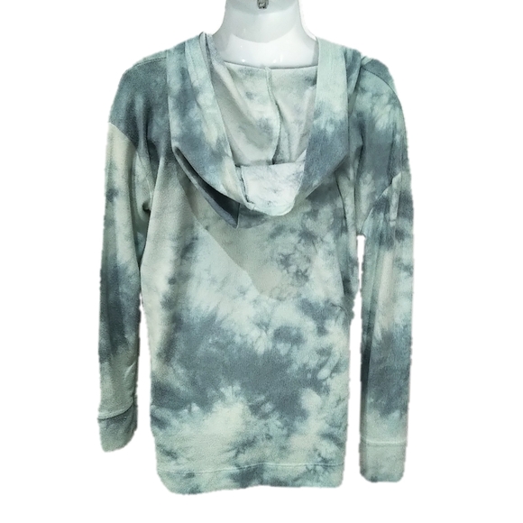 Abercrombie Kids Long-Sleeve Tie-Dye Cozy Hoodie - Turquoise Dye Effect - 7/8 - Picture 3 of 4